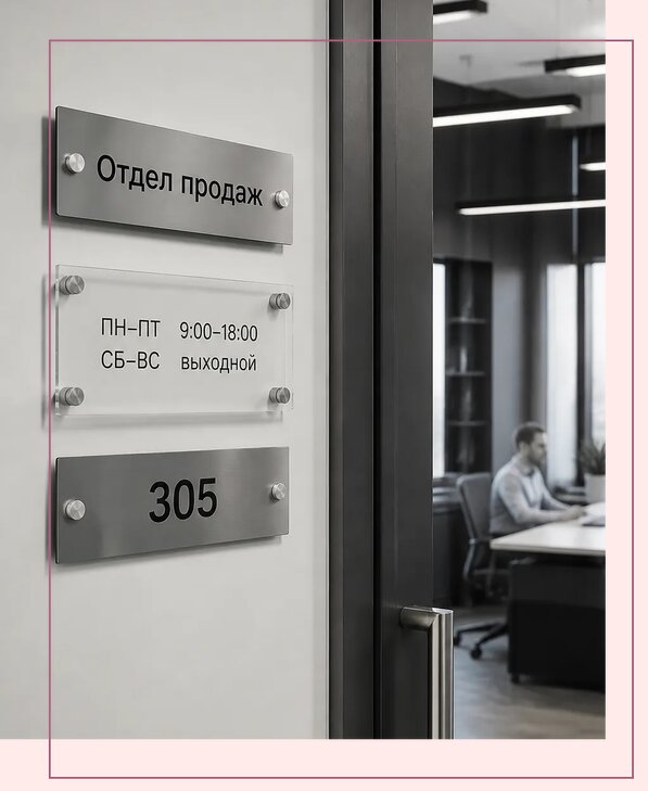 Офисные таблички на дверь в Великом Устюге по цене от 4988 р. | Аванза-Влс